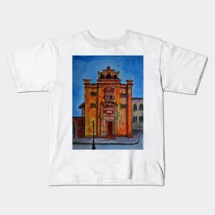 Watercolor sketch - Chiesa di San Michele Arcangelo. Enna, Sicily Kids T-Shirt